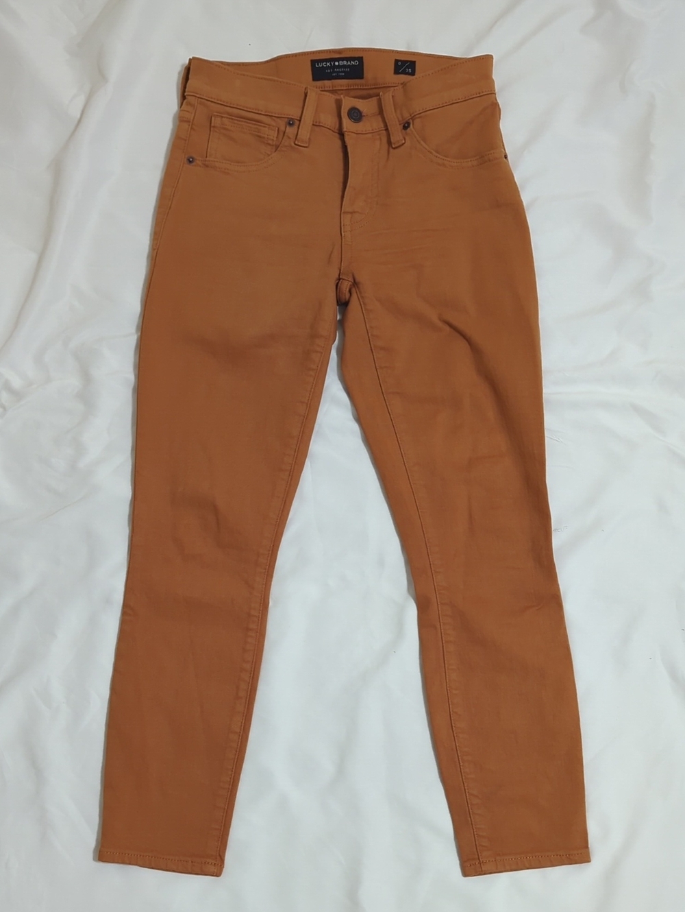 Lucky Brand mid rise ava crop skinny jean, Color Rust Size 25